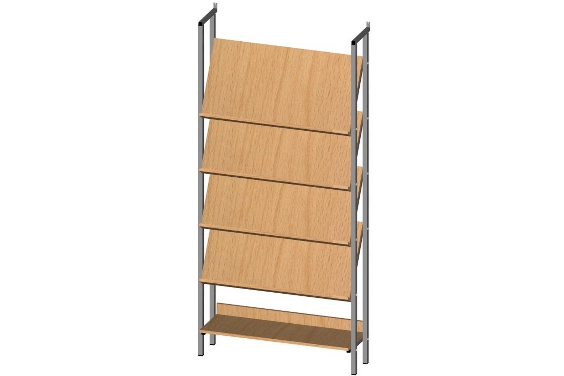 ШКАФ-СТЕЛЛАЖ 1-СТОРОННИЙ (4 НАКЛОННЫЕ И 1 ГОРИЗОНТАЛЬНЫХ ПОЛОК) (Модель 1)